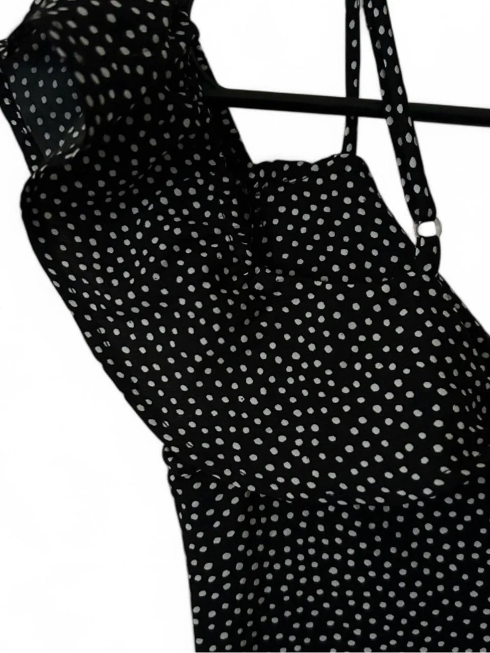 Black Speckle Cold-Shoulder Mini Dress